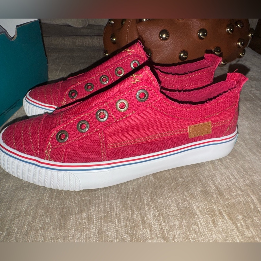 Red Slip-On Canvas Sneakers